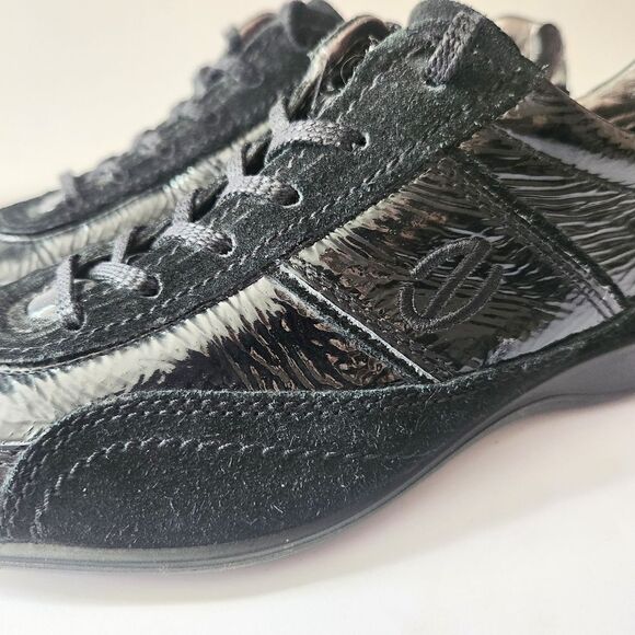 ECCO Black Patent Leather & Suede Low Top Sneakers EU40 | US 8.5 - Picture 6 of 8
